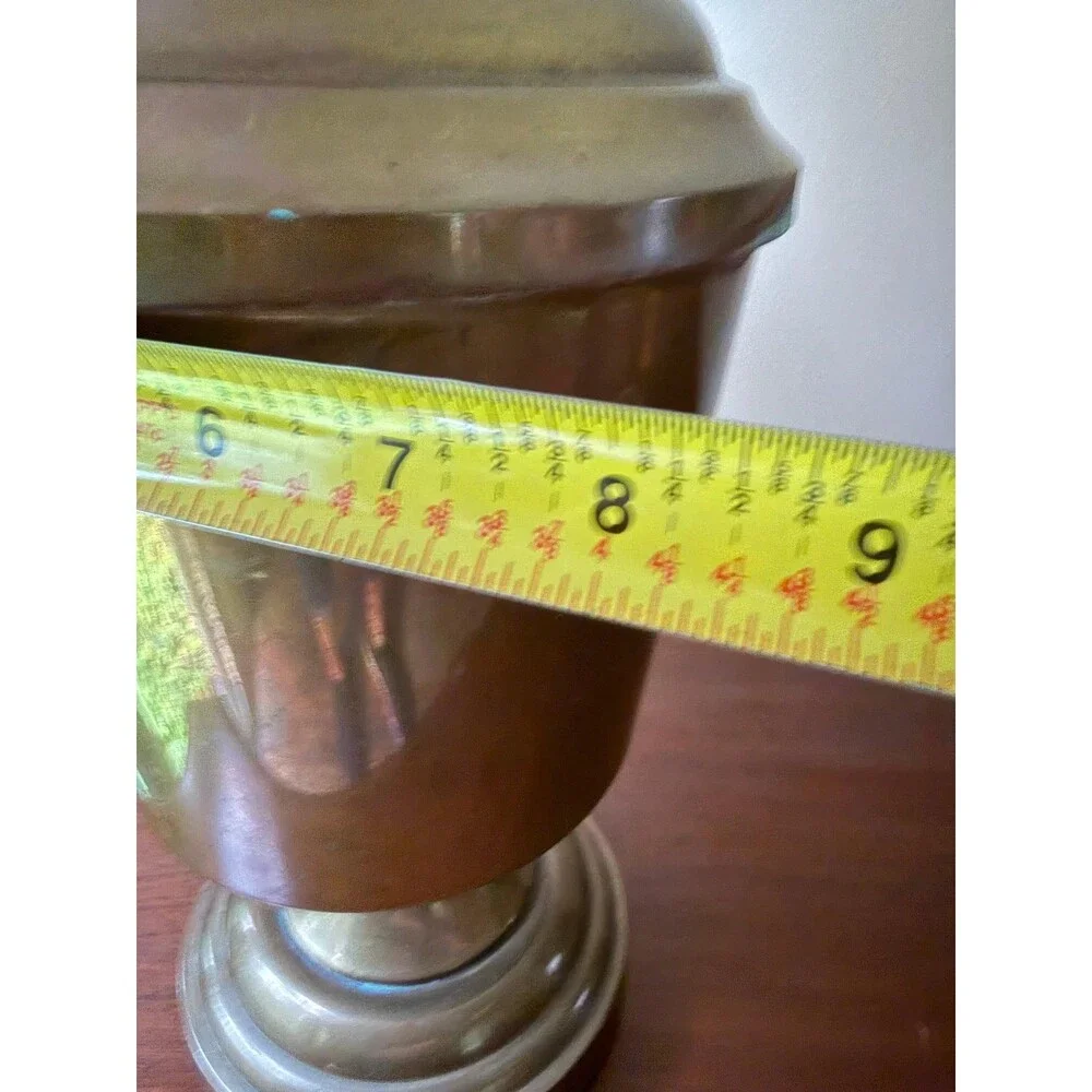 Vintage Solid Brass Urn Table Lamps Pair Traditional Colonial Hollywood Regency